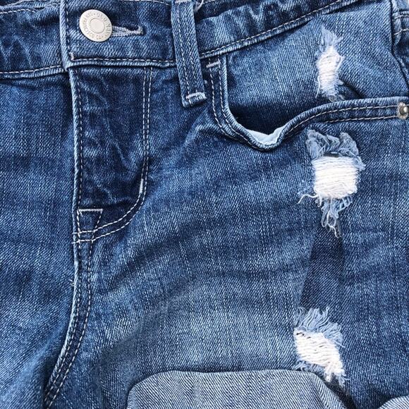 Old Navy Boyfriend distressed medium wash jean shorts rolled hem size 2 - Picture 4 of 8